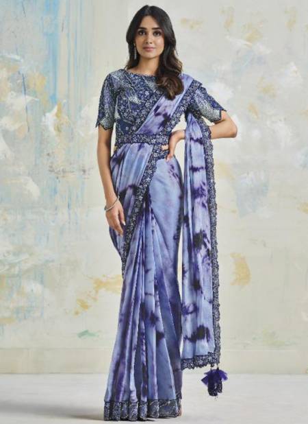 Purple Colour Taranaah Satin Silk Party Wear Wholesale Saree Collection 22407